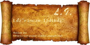 Lőrincze Ildikó névjegykártya