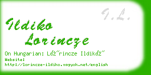 ildiko lorincze business card